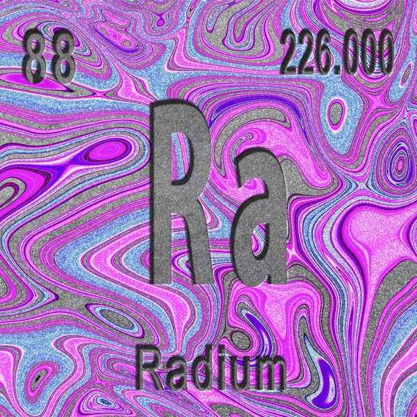 Radium Chemical Element Sign Atomic Number Atomic Weight Purple Background — Stock Photo, Image