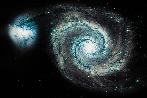 Spiral galaxy M51, Whirlpool Galaxy, space background, Elements of this image are furnished by NASA.