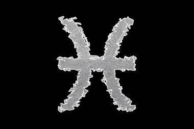 Balık burcu işareti, balık burcu sembolü, kırpma yolu.