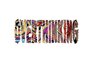 Fazla Düşünen Kelime, Banner, Poster ve Etiket, kırpma yolu ile