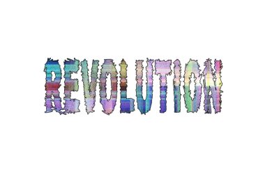 Devrimci kelime, Banner, Poster ve Etiket, kırpma yolu ile