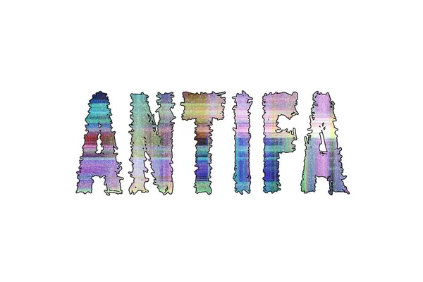 Antifa Ord Banner Affisch Och Klistermärke Med Klippning Väg — Stockfoto