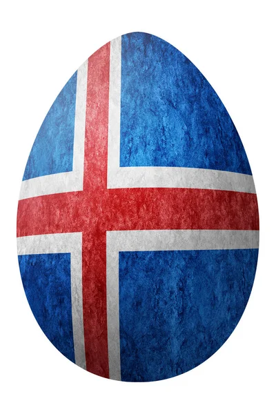 Islandia Huevo Pascua Huevo Bandera Nacional Ruta Recorte —  Fotos de Stock