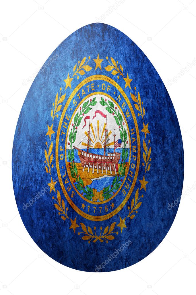 New Hampshire state flag Easter Egg, New Hampshire Happy Easter, Clipping Path