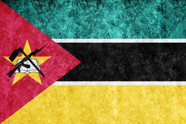 Mozambik Metalik bayrağı, desenli bayrak, grunge bayrağı