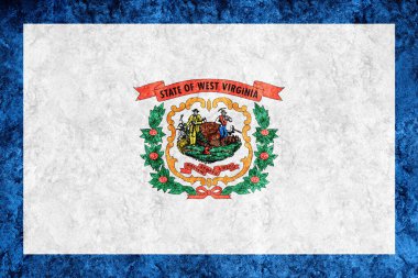 Metalik Batı Virginia eyalet bayrağı, Batı Virginia bayrağı arkaplan metalik yapı