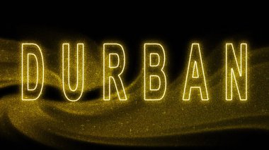 Siyah arkaplanda altın parıltılı harfler, Dlükslü turizm ve seyahat, yaratıcı tipografi metin afişi.