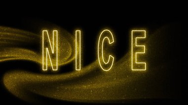 Güzel altın parıltılı harfler, güzel turizm ve seyahat, siyah arka planda yaratıcı tipografi metni afişi.