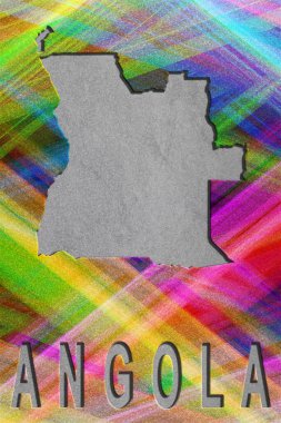 Angola haritası, renkli arkaplan, kopyalama alanı