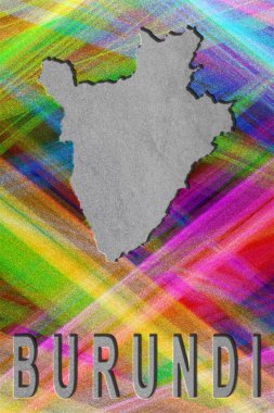 Burundi haritası, renkli arkaplan, kopyalama alanı