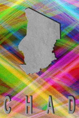 Çad Haritası, renkli arkaplan, kopyalama alanı