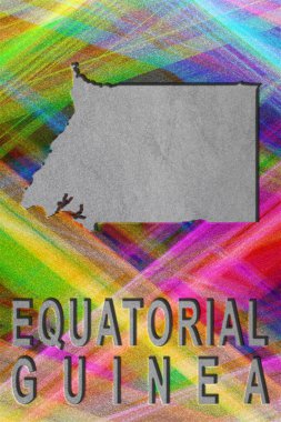 Ekvator Ginesi Haritası, renkli arkaplan, kopyalama alanı