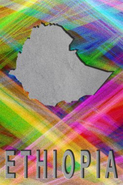 Etiyopya haritası, renkli arkaplan, kopyalama alanı