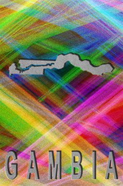 Gambiya haritası, renkli arkaplan, kopyalama alanı