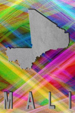 Mali haritası, renkli arkaplan, kopyalama alanı