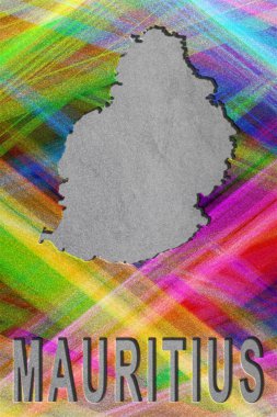 Mauritius haritası, renkli arkaplan, kopyalama alanı
