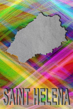Saint Helena haritası, renkli arkaplan, kopyalama alanı