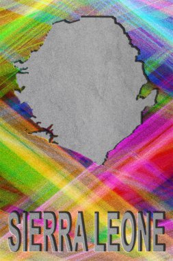 Sierra Leone haritası, renkli arkaplan, kopyalama alanı