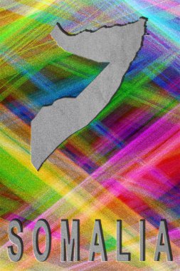 Somali haritası, renkli arkaplan, kopyalama alanı