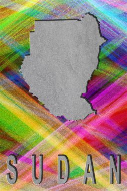 Sudan haritası, renkli arkaplan, kopyalama alanı