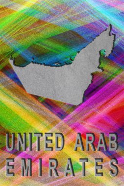 Birleşik Arap Emirlikleri Haritası, renkli arkaplan, kopyalama alanı