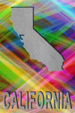 California haritası, renkli arkaplan, kopyalama alanı