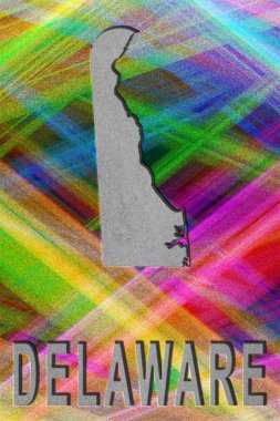 Delaware Haritası, renkli arkaplan, kopyalama alanı