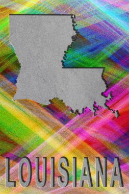 Louisiana haritası, renkli arkaplan, kopyalama alanı
