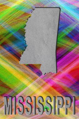 Mississippi haritası, renkli arkaplan, kopyalama alanı