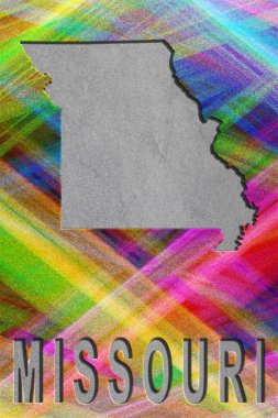Missouri haritası, renkli arkaplan, kopyalama alanı
