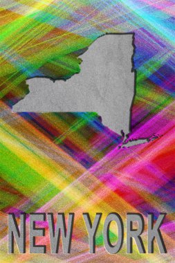 New York haritası, renkli arkaplan, kopyalama alanı