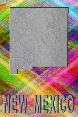 New Mexico haritası, renkli arkaplan, kopyalama alanı