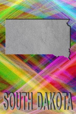 Güney Dakota haritası, renkli arkaplan, kopyalama alanı