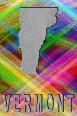 Vermont haritası, renkli arkaplan, kopyalama alanı