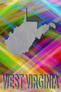 Batı Virginia haritası, renkli arkaplan, kopyalama alanı