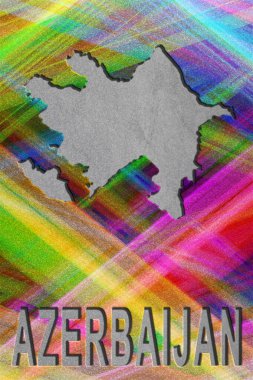 Azerbaycan haritası, renkli arkaplan, kopyalama alanı