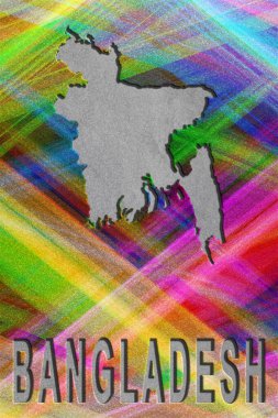 Bangladeş haritası, renkli arkaplan, kopyalama alanı