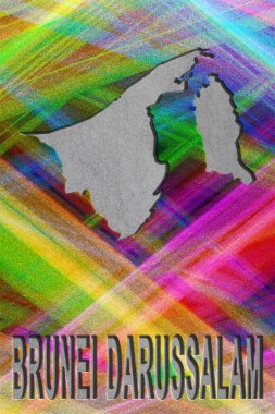 Brunei Darussalam haritası, renkli arkaplan, kopyalama alanı