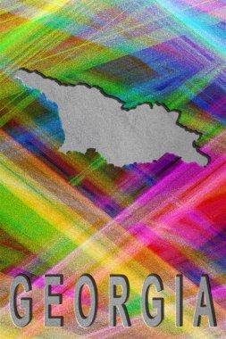 Georgia haritası, renkli arkaplan, kopyalama alanı