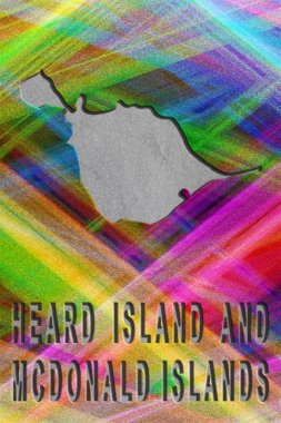 Heard Adası ve McDonald Adaları haritası, renkli arkaplan, kopyalama alanı