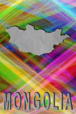 Moğolistan Haritası, renkli arkaplan, kopyalama alanı
