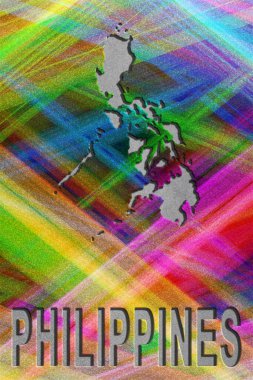 Filipinler haritası, renkli arkaplan, kopyalama alanı