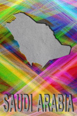 Suudi Arabistan haritası, renkli arkaplan, kopyalama alanı
