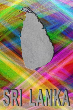 Sri Lanka haritası, renkli arkaplan, kopyalama alanı