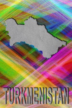 Türkmenistan haritası, renkli arkaplan, kopyalama alanı