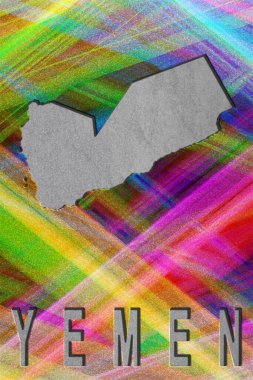 Yemen haritası, renkli arkaplan, kopyalama alanı