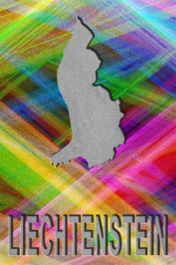 Lihtenştayn Haritası, renkli arkaplan, kopyalama alanı