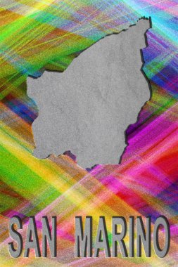 San Marino haritası, renkli arkaplan, kopyalama alanı