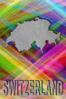 İsviçre haritası, renkli arkaplan, kopyalama alanı