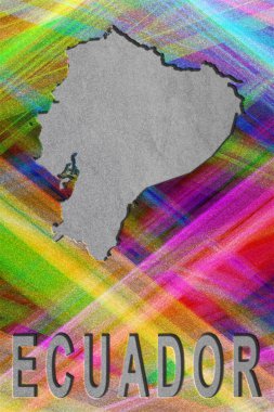 Ekvador Haritası, renkli arkaplan, kopyalama alanı